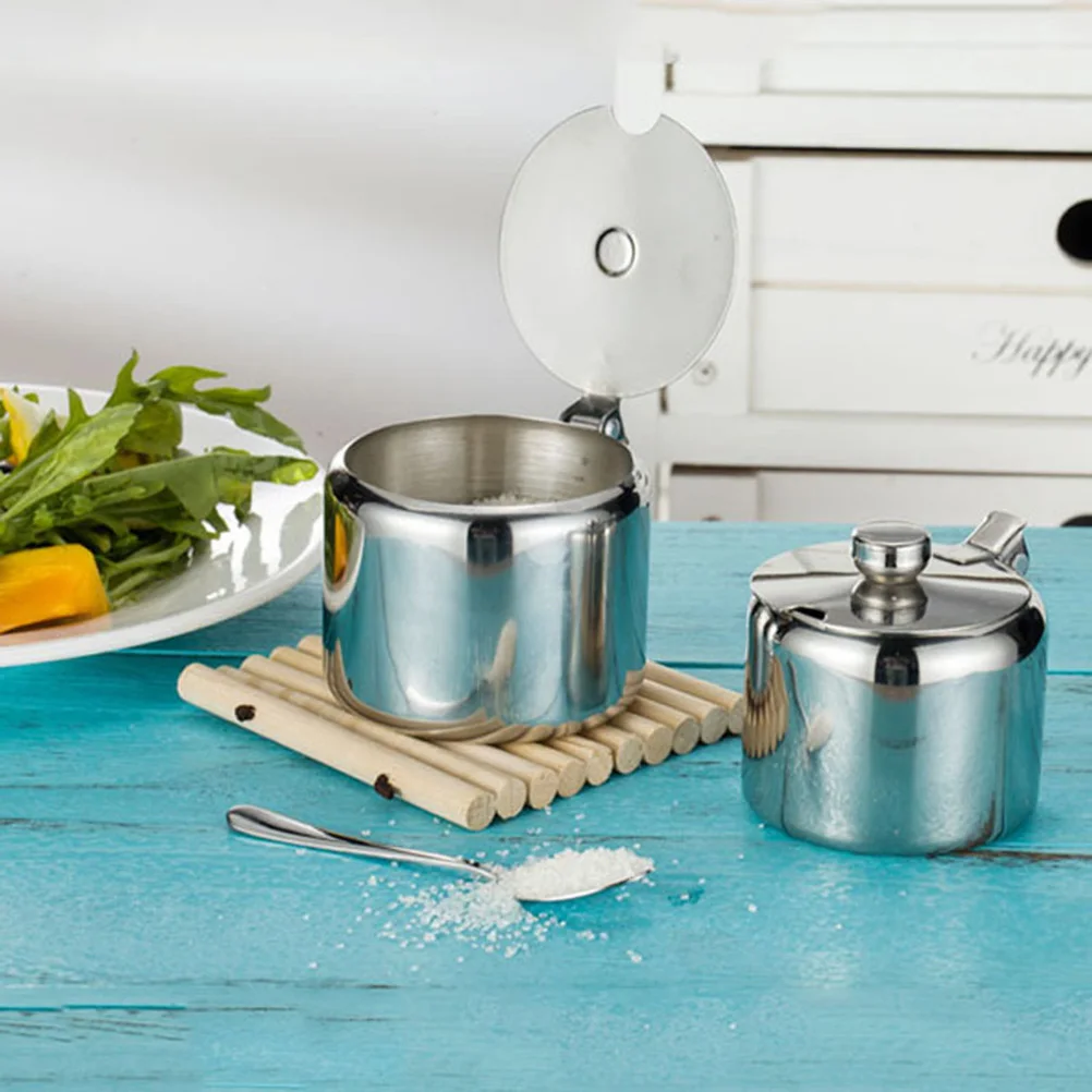 

Food Containers Seasoning Salt Jar Stainless Steel Canisters Spice Storage Jars Sugar