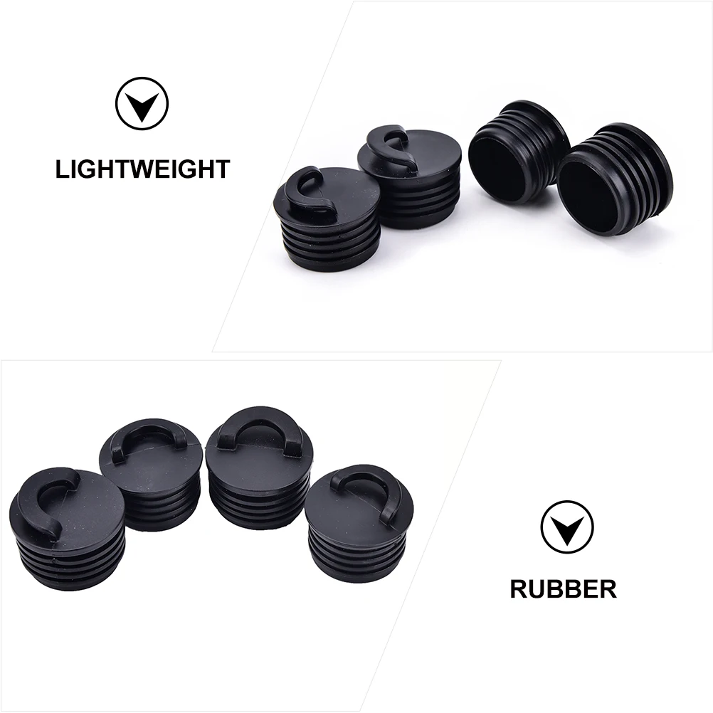 

4pcs Kayak Drain Plug Black 31MMx36MM Durable Boat Accessories Waterproof Easy Install Scupper Stoppers Ocean Kayak Universal