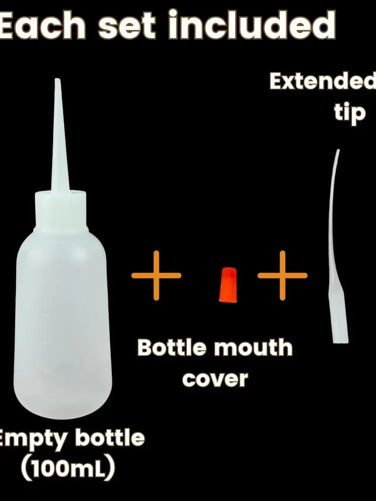 Dispensers Applicator Kit Lege plastic knijpflessen Druppelbuismondstuk en stompe puntnaald Werkt voor vloeibare lijm en inkt - afbeelding 2