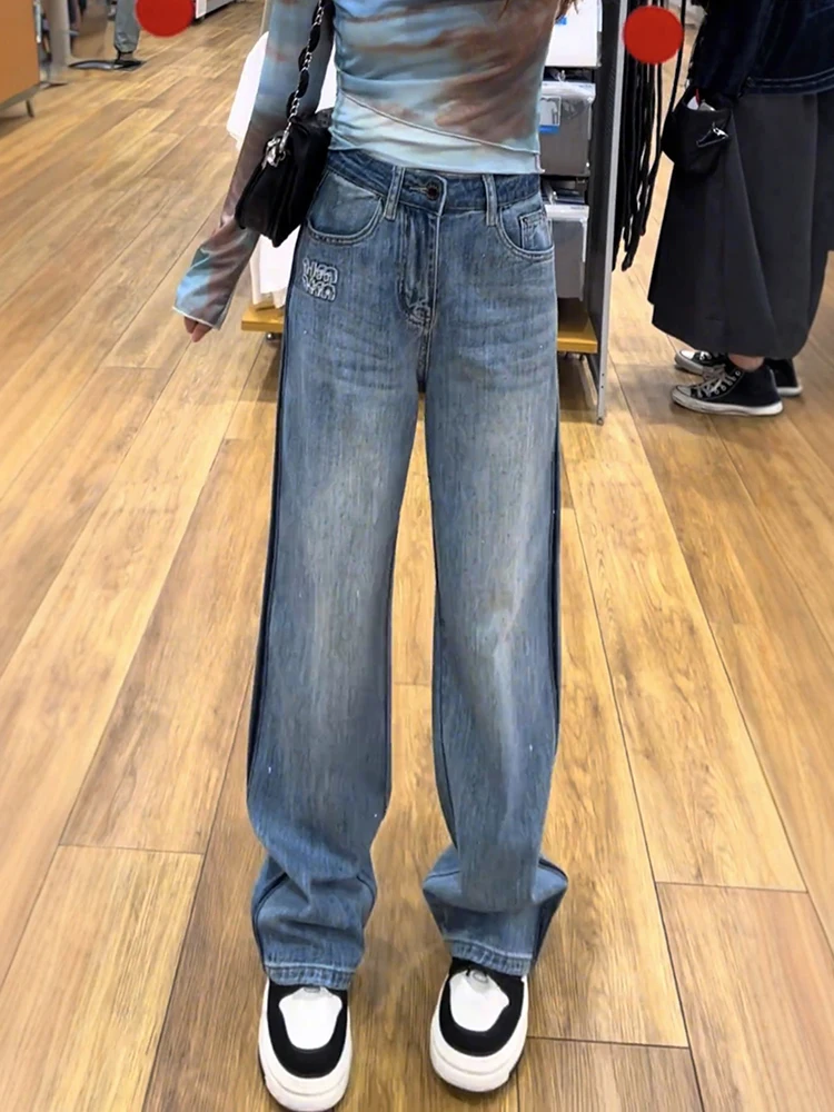 

Thick Warm High Waist Women Jeans Hip-hop Style Fashion Streetwear Y2K Wide Leg Jean 2025 Female Trouser Baggy Denim Pants