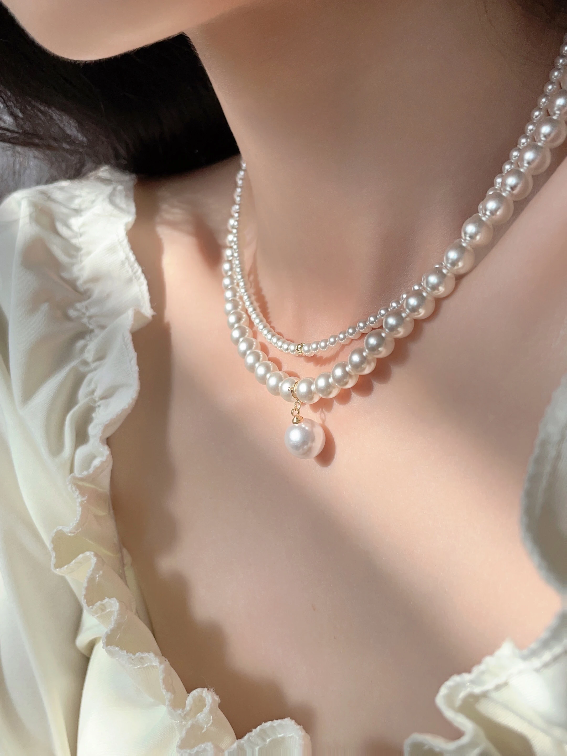 

Light luxury niche design double-layer layered necklace