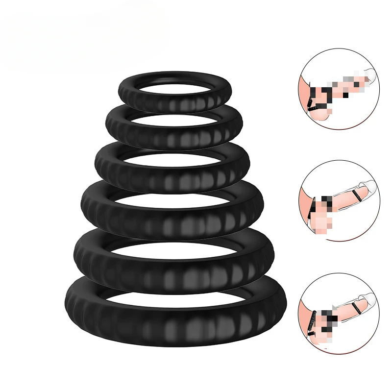 Enhancement Rings with Foreskin Locking Design Comfort Fit  Chastity  Rings Set for Men Liquid Silicone PenisDelay Ring