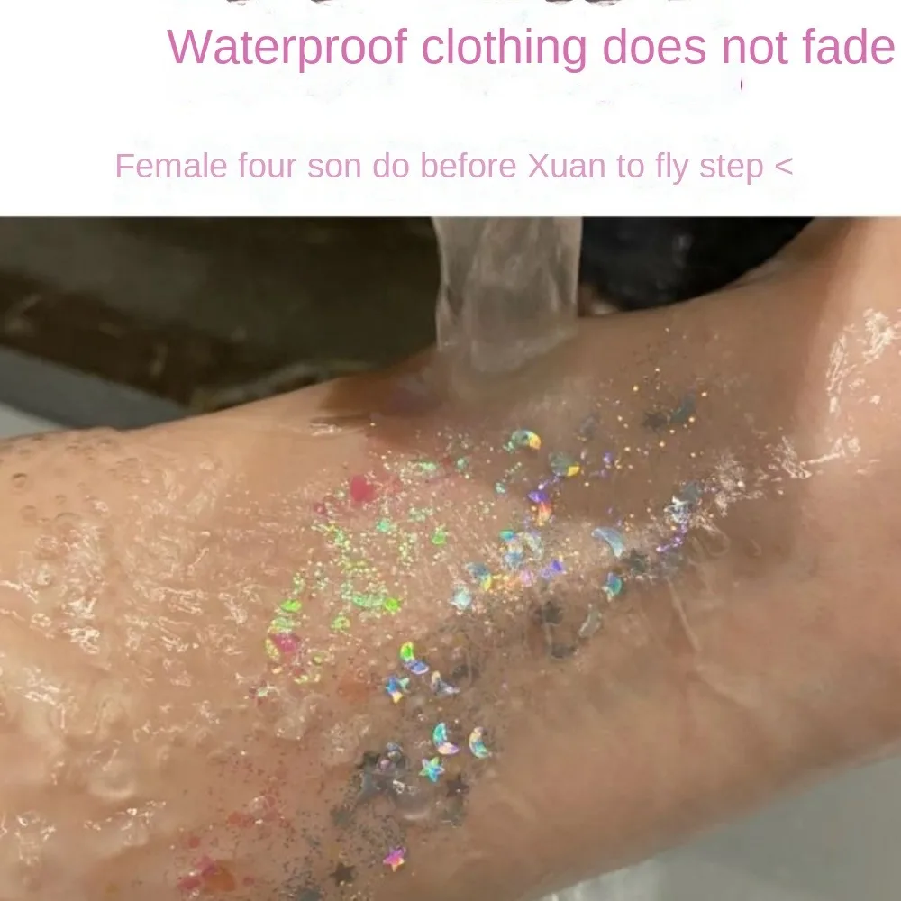 6Pcs/Set Sparkly Colorful Eye Glitter Gel Heart Star Moon Sequins Face Hair Sequin Gel Cream Mermaid Glitter Gel