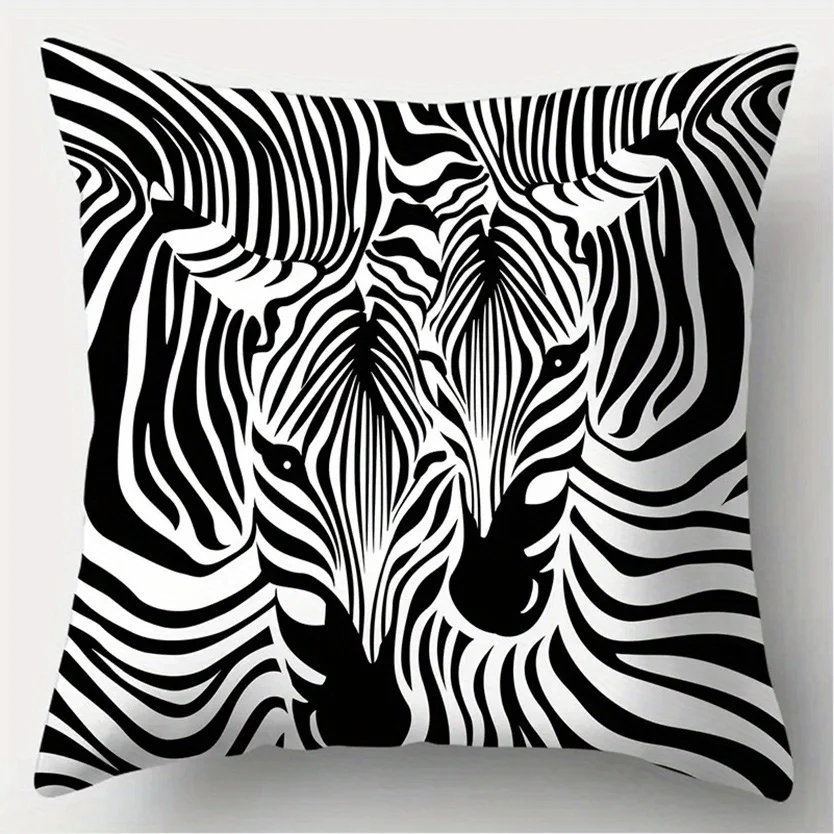 Home Decor Zebra, Skull & Elephant Patterned Cushion Covers Pattern Cushion Cover Suitable for Sofa Bedroom Car Pillow Cover