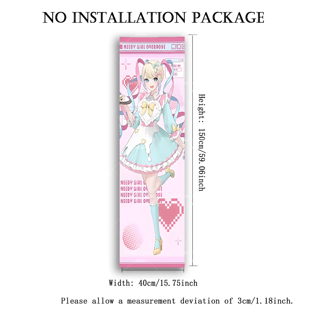 Needy Girl Overdose KAngel Wandteppich, Ame-chan Maid Outfit Wandkunst, Rosa Pastell Vertikale Raumdekoration für Fans – Detail 2
