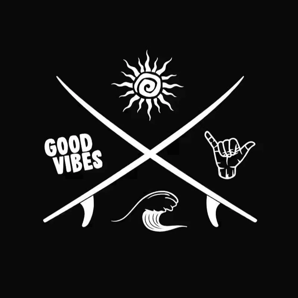 Beach Waves Vinyl Car Stickers Waterproof for SUV Truck Auto Bumper - Coastal Adventure DIY Decor Accessories