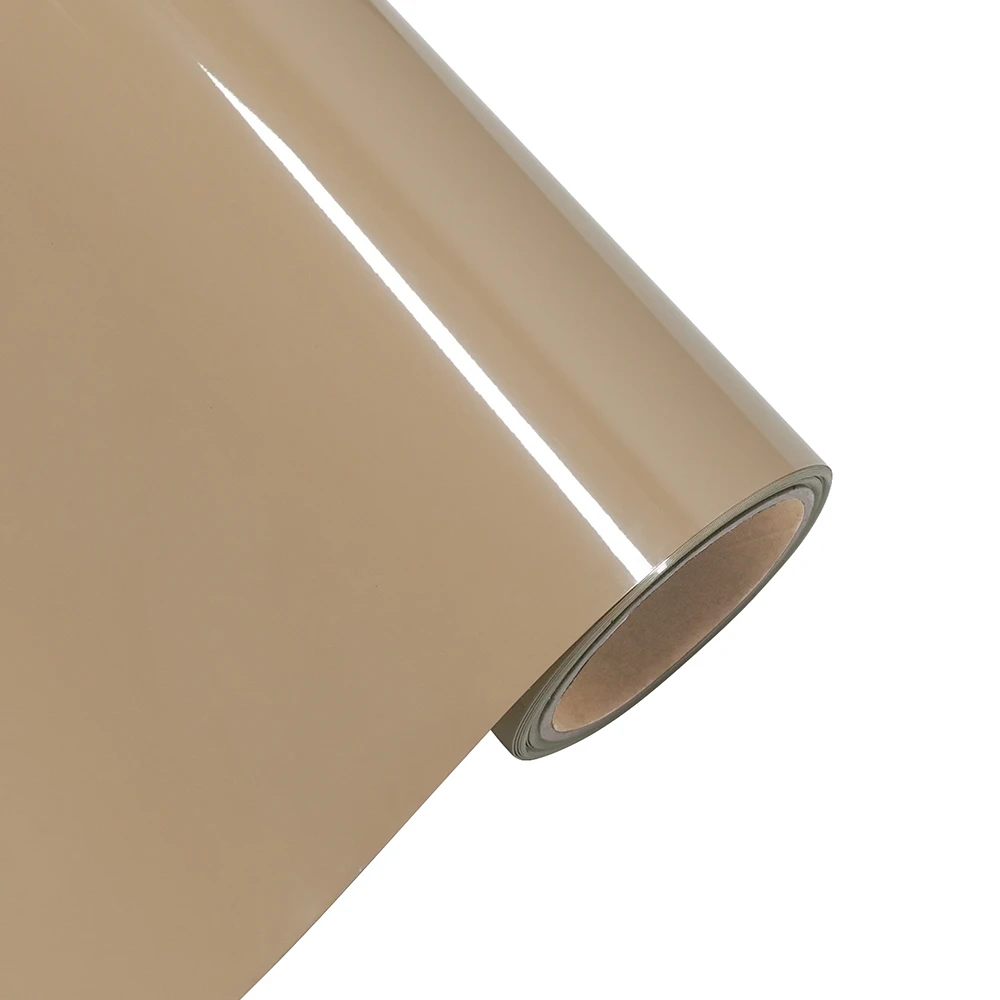 Ultra Gloss Sand Beige Vinyl Wrap Car Motorcycle Adhesive Vinyl Body Wrapping Film Waterproof PVC Auto Decal Car Accessories