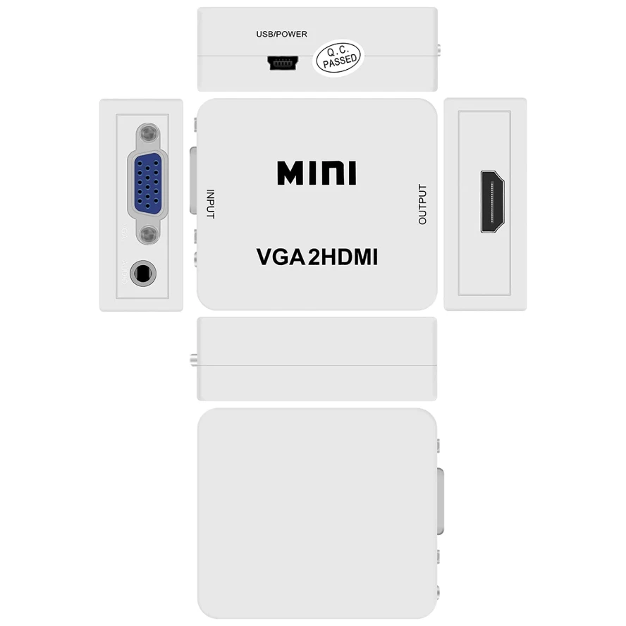 Grwibeou Hdmi Naar Rca Converter Av/Cvsb L/R Video Box Hd 1080P AV2HDMI Ondersteuning Ntsc Pal output Hdmi Naar Vga Video Converter