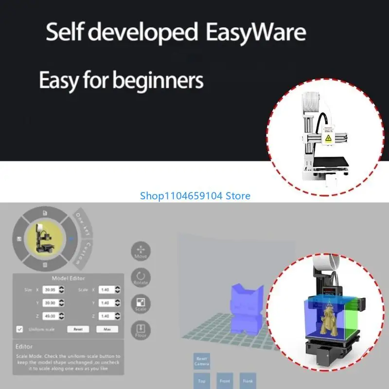 K10 Entry Level 3D Printer With Automatic Slicing Software For Ecommerce Toy