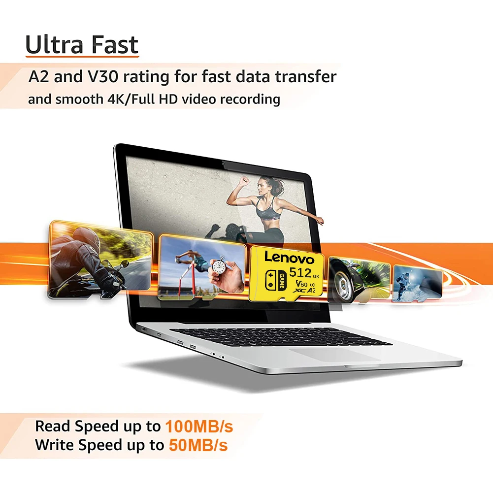 Lenovo V60 Original Class10 A2 TF Card 32GB/64GB/128GB/256GB/512GB Mini SD Card for Smartphone And Tablet PC