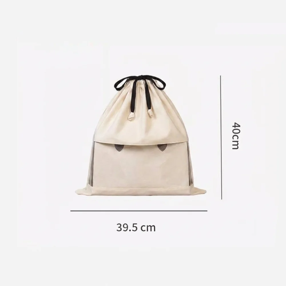 Transparent Bag Dustproof Storage Bag Dual Drawstring Closure Large Capacity Travel Organizer Bags Multifunctional Velvet