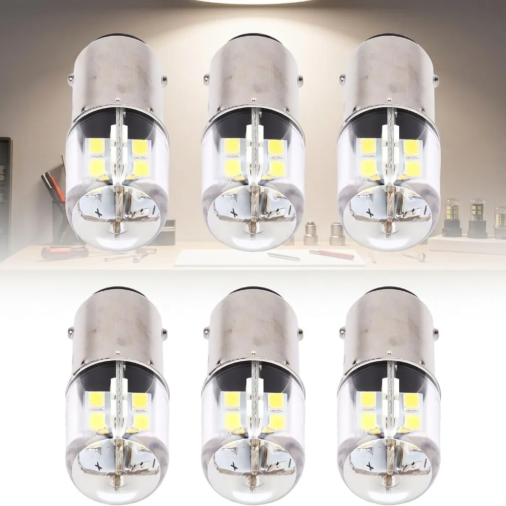 6pcs Light Bulbs White Light BA15D LED Bulb Copper 3W White Bulb Silver Double Contact Bulb For Ceiling Lights