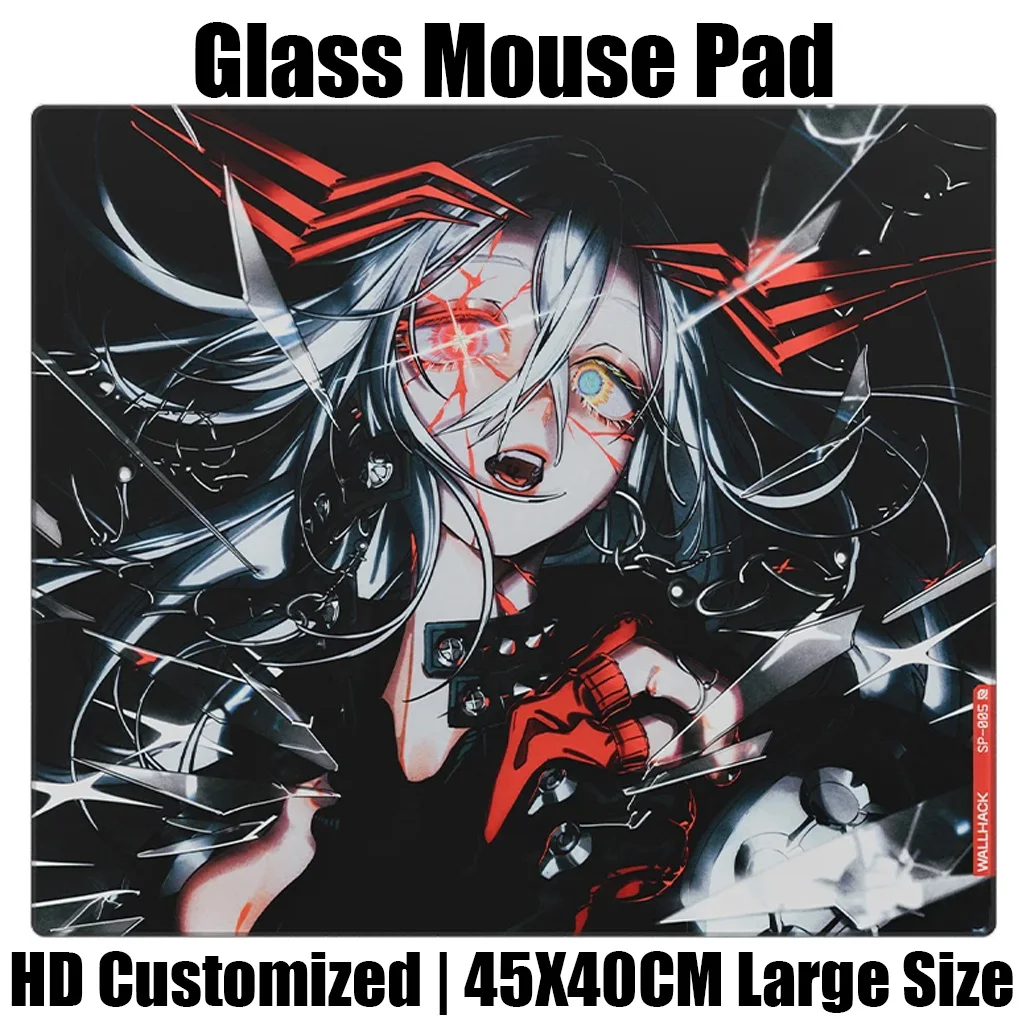 Anime Hunter SORA YUME Glass Mouse Pad Gaming Reproduced Upgrade Coated Smooth Surface Custom Gamer FPS Gaming Desk Mat