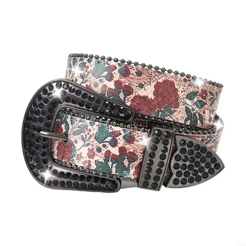 Multi-Functional Women's Rhinestones Belt Adjustable PU Belt For Office Casual Outfits And Special Occasions Y166