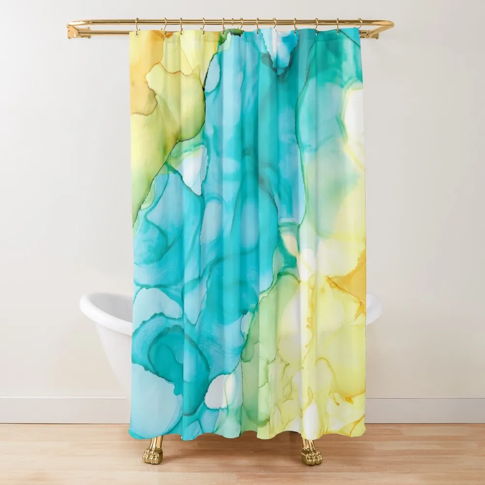 

Blue Passing Through Shower Curtain For Bathrooms Anti-Mold Waterproof Shower Waterproof Shower And Anti-Mold Curtain