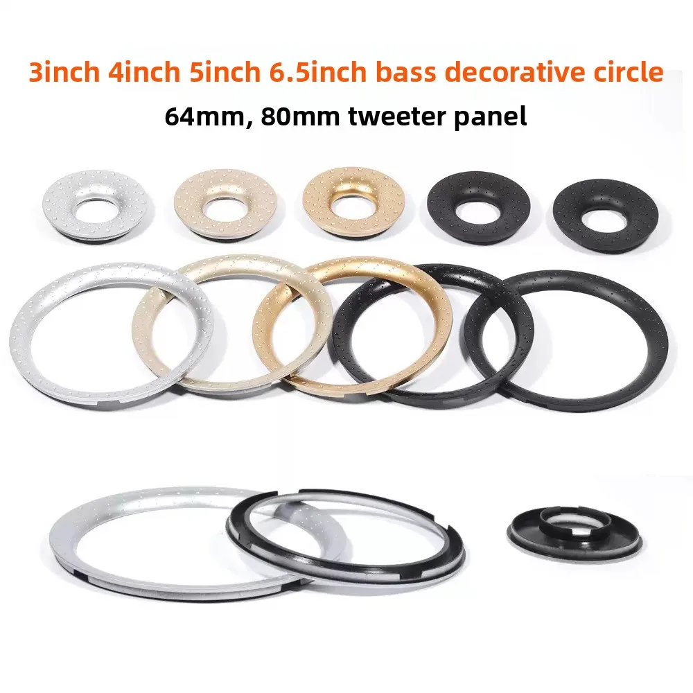 MW Audio 2PCS Speaker Decorative Ring, Plastic Dotted Trim Frame for Tweeter Panel & Audio Modification