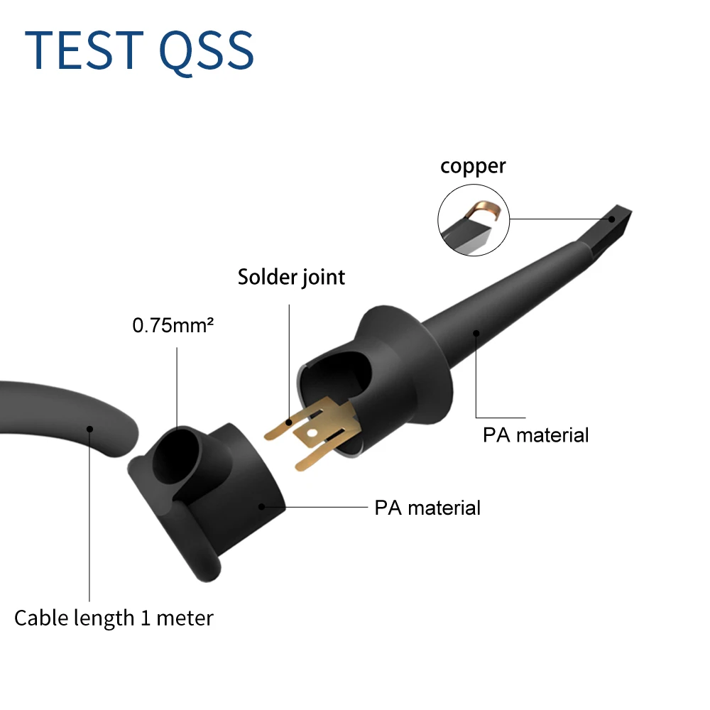 Qss 10 pçs teste grampos de gancho cobre mini grabber para teste multímetro chumbo diy ferramentas acessórios q.30007