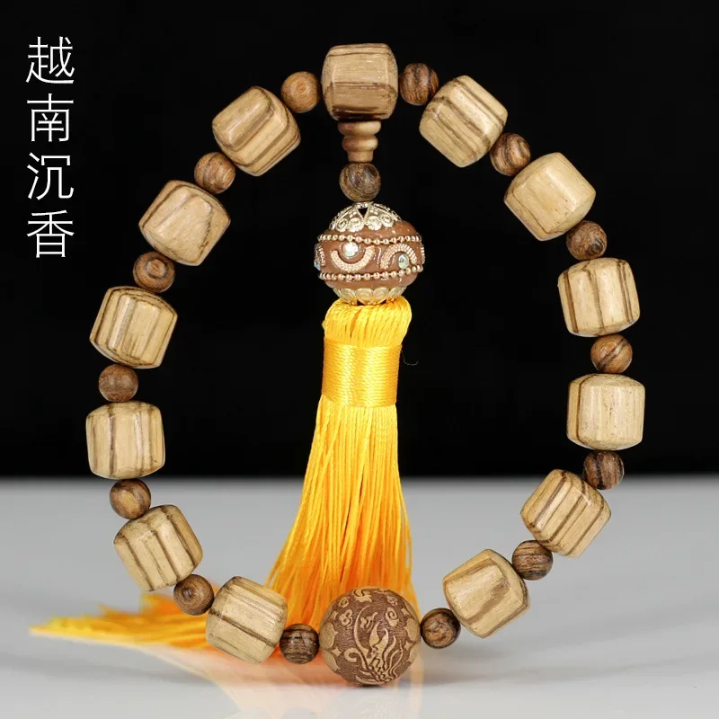 

Vietnam agarwood barrel beads car hanging Buddha beads hand string accessories car decoration hanging decorations