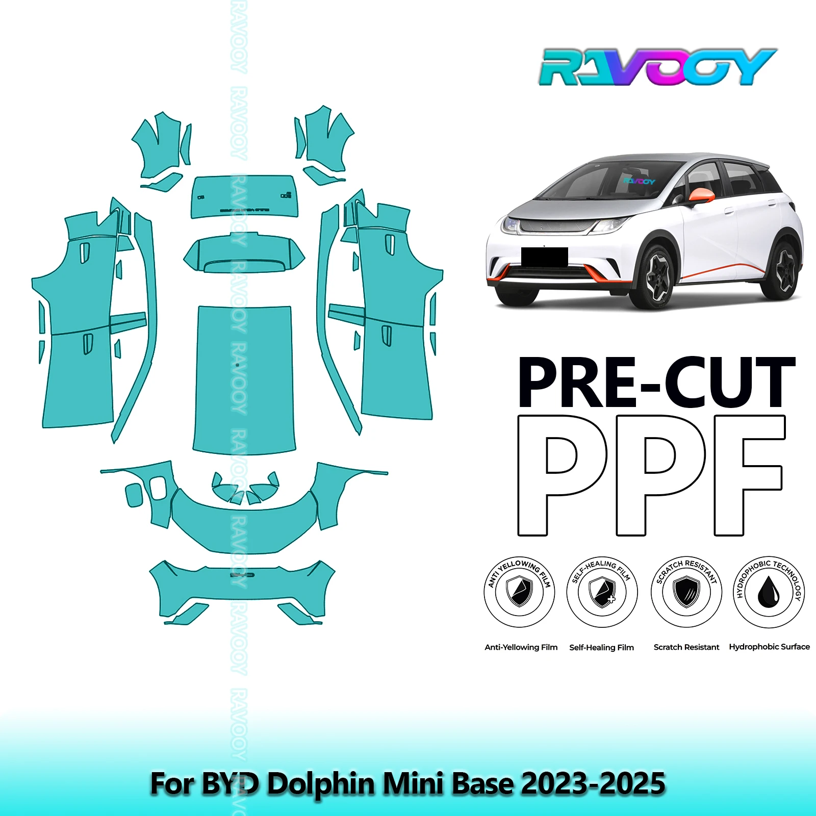 

Full Vehicle Clear Bra Precut PPF Paint Protection Film For BYD Dolphin Mini Base 2023-2025