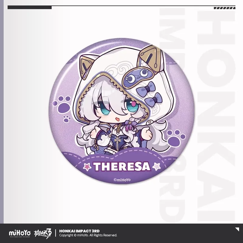 [Genuine]MiHoYo Honkai Impact 3 Theresa Songque Badge Pendant Cosplay Badge Pin SPTE Tinplate Brooch Accessories Halloween Gift