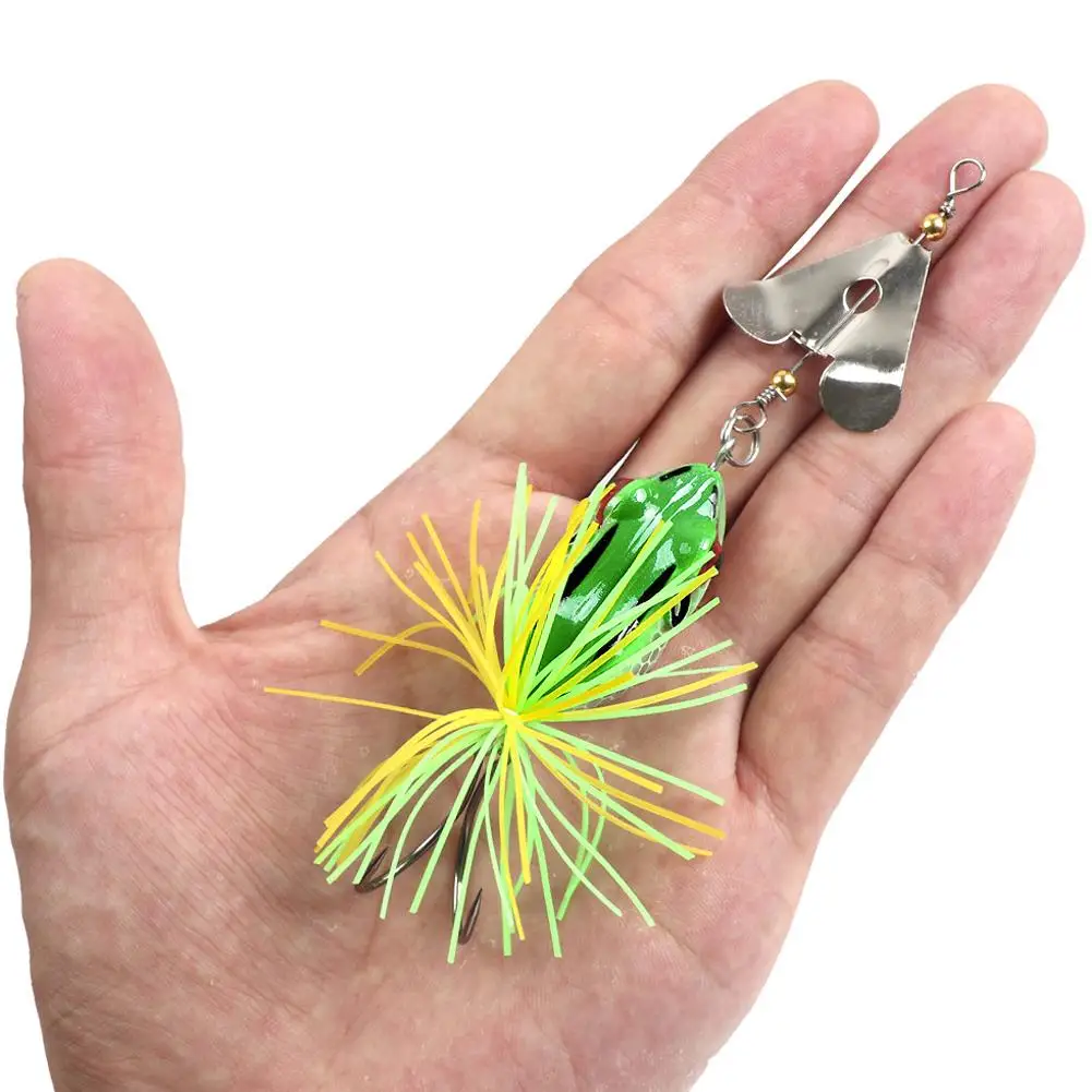 1pcs Spinnerbait Frog Lure With Thai-style Rotating Sequin Artificial Bait For Catch Black Bass Fishing Tackle Accessories