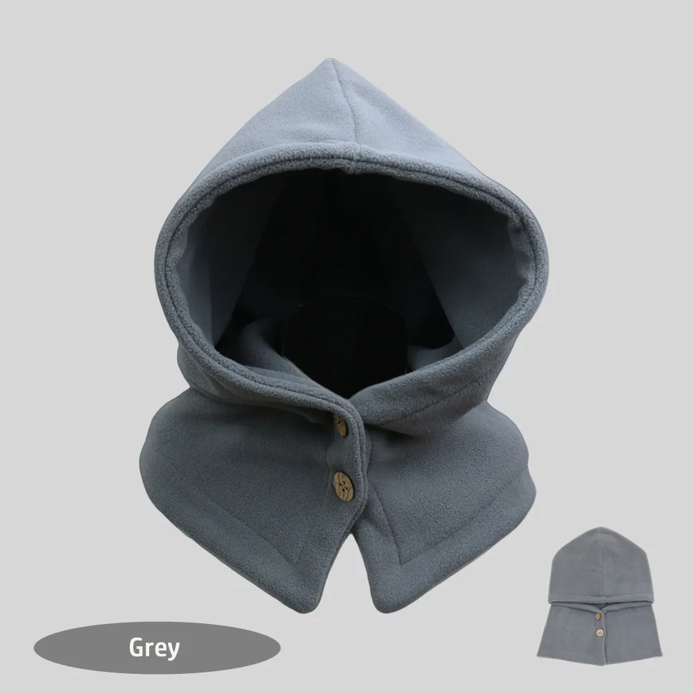 

Polar Fleece Balaclava Hat Collar Warm Windproof Men's Pullover Cap Ears Warm Soft Beanies Skullies Women Man