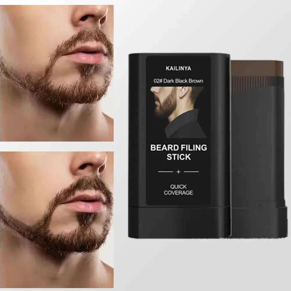 عصا تعبئة ألوان اللحية، تثبيت سريع للحى والشارب المرقعة، مقاوم للتلطخ والعرق، يغطي الشعر الرمادي في Secon E1U3 #3
