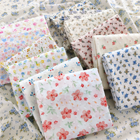 Cotton 40S Cut Flower Small Floral Dressmaking Fabric for Summer Nightgown Handicraft Baby Decoration Girls Fabric, 140x50cm
