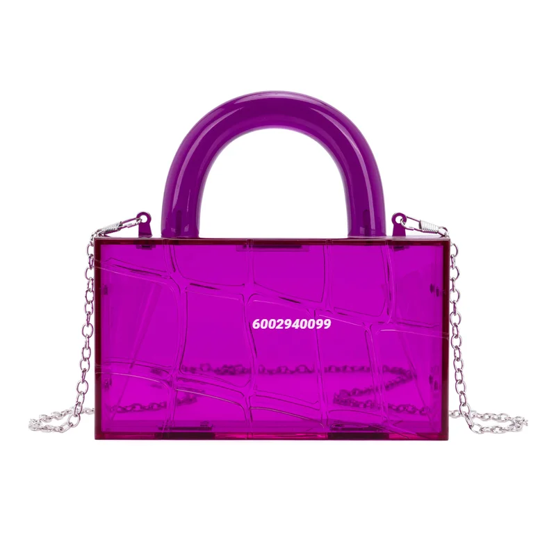 

Women Stylish Handbag Transparent Acrylic Purse Small Clutch Bag for Wedding Prom Ball Banquet Evening Bag Chain Cross-body Bag