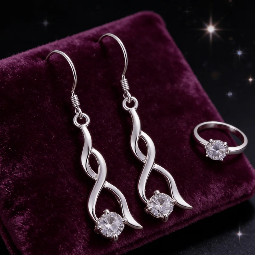 Hot popular 925 Sterling Silver Noble crystal Earrings for woman fashion party Jewelry wedding Engagement party Couple Gifts
