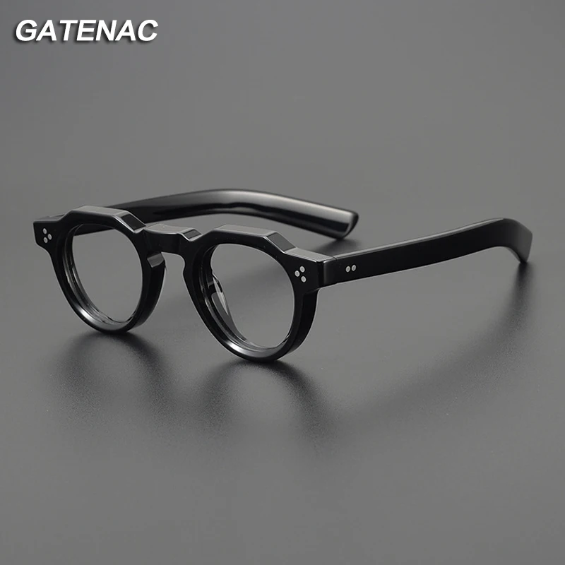 Vintage Acetate Glasses Frame Men Retro Prescription Myopia Eyeglasses Frame Women Small Face Luxury Brand Designer Eyewear