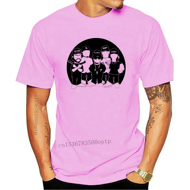 N.W.A Group Cartoon Graphic T-Shirt Straight Outta Boyz N Tha Hood Dr Dre Sale 100 % Cotton T Shirt TOP TEE