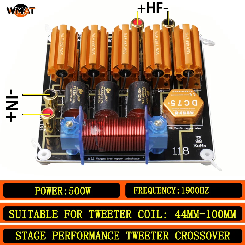 118/HighPower15-18 Inch Woofer&34-44mm Tweeter Speaker Accessories 500W For Home Stage Performance Independent Tweeter Crossover