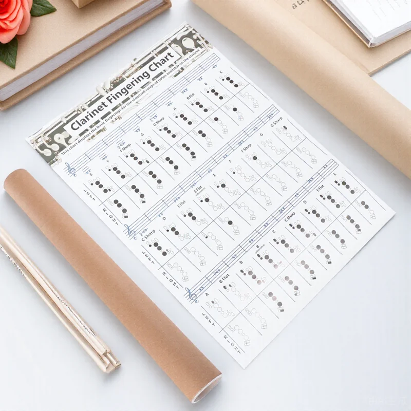 

Chord Fingering Chart Clarinet Beginner Note Music Poster Coated Paper