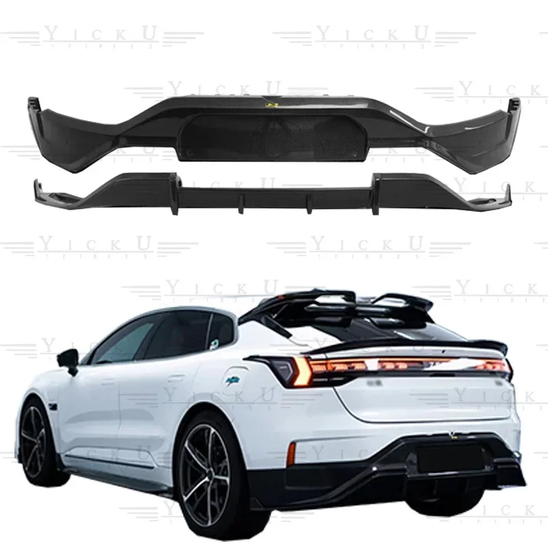 The new robot carbon fiber body kit has front and rear lip side skirts and top wing spoilers suitable for ZEEKR 001