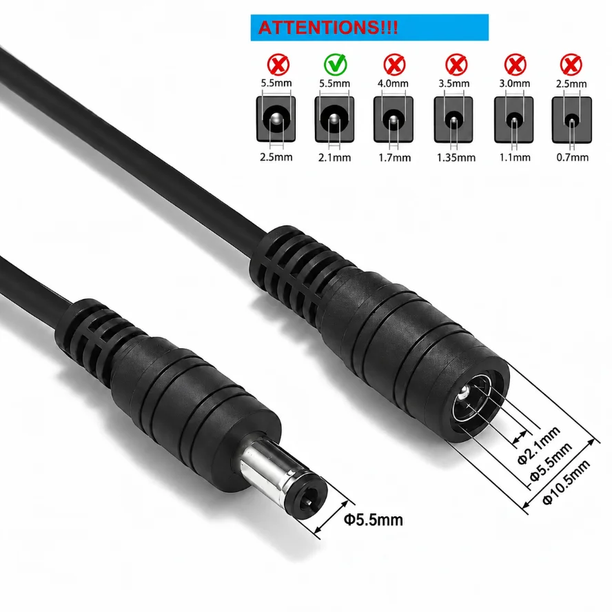5PCS 22AWG 5V 12V 24V DC Power Cable Male Female Plug 5.5*2.1mm Power Adapter Extension Cable for Camera Led Strip Light Connect
