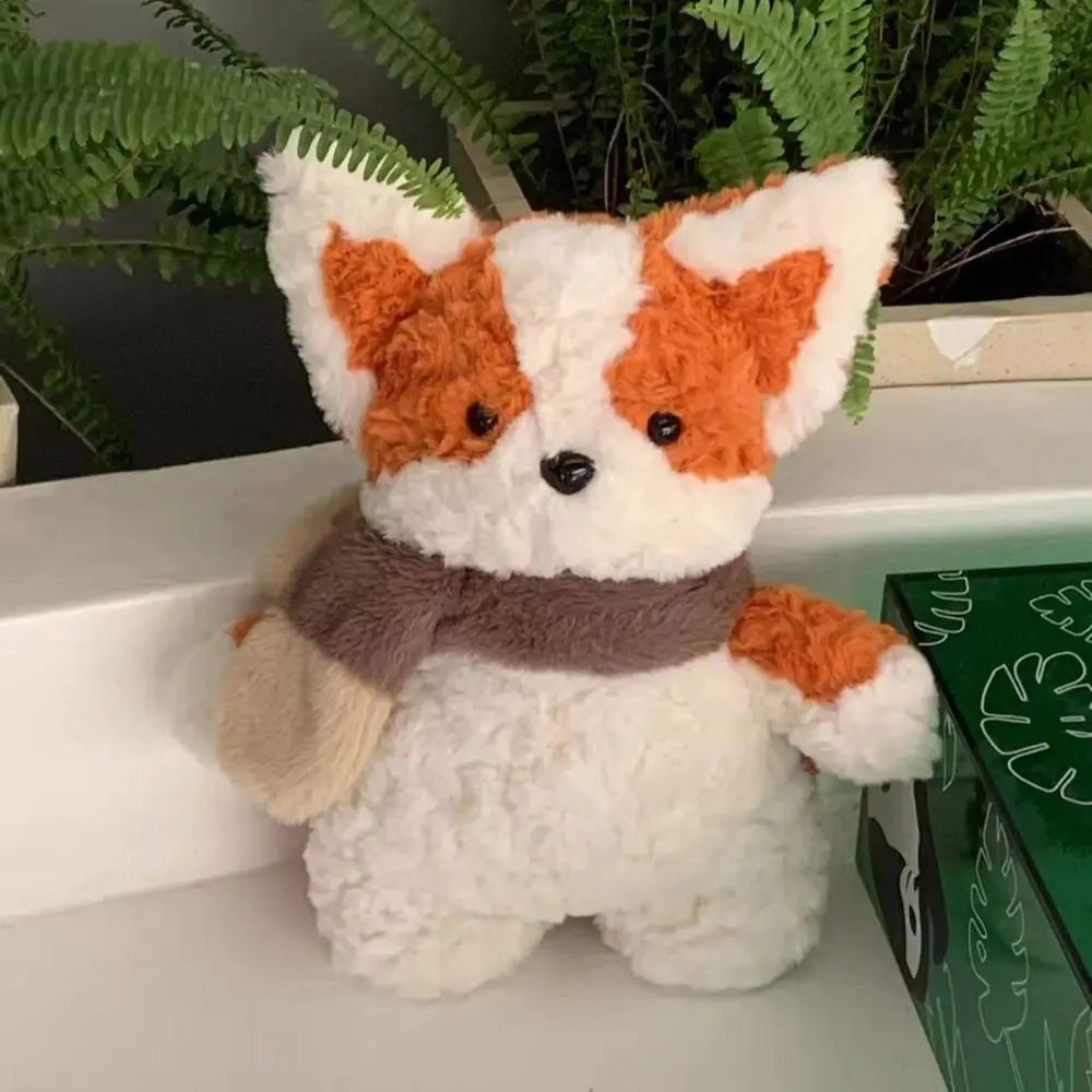 Écharpe en Peluche pour Chien, Simulation de Beurre, Grande Oreille, Peluche Moelleuse, Chiot, Chien, Panaché, Doux, Dessin Animé, Corgi, Enfants