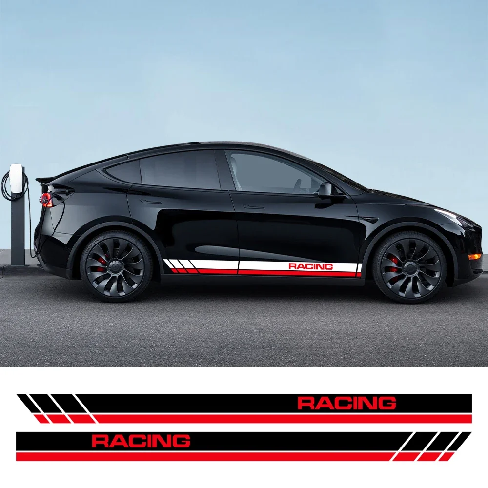 

Для Tesla Model Y боковые наклейки на дверь автомобиля 2 шт. ПВХ наклейки водостойкая виниловая пленка авто внешний Стайлинг украшения автомобильные аксессуары