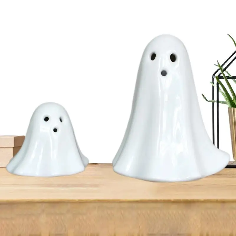 

Ghost Lamp Ceramic Ghost Halloween Lights Ghost Shape Night Lights Battery Operated Lamp For Halloween Parties And Haunted House