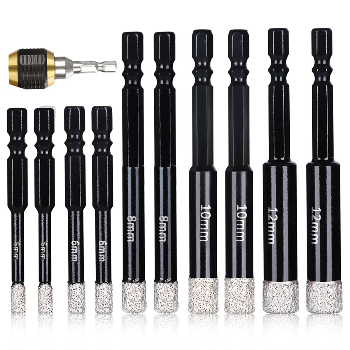 11Pcs Diamond Drill Bits Set for Ceramic Marble Tile Stone Glass Porcelain Hard Materials for Core Fast Dry Drilling