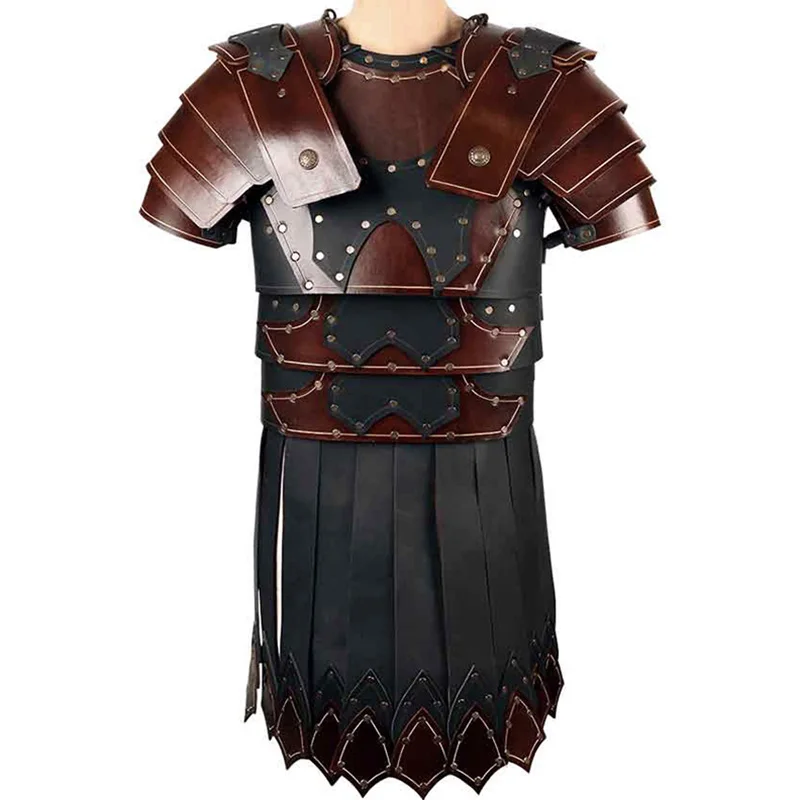 

Medieval Ancient Greek Roman Legion Gladiator PU Leather Cuirass Shoulder Chest Armor Viking Knight Warrior LARP Cosplay Costume