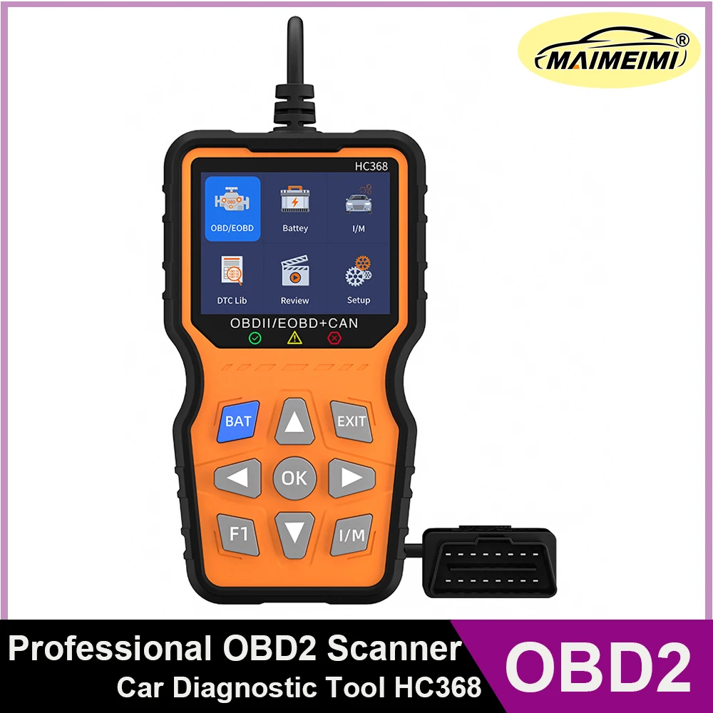 

Автомобильный сканер OBD2, диагностический инструмент, считыватель кодов, профессиональный считыватель кодов и сброс, считыватель HC368, инструмент для считывания кодов неисправностей двигателя