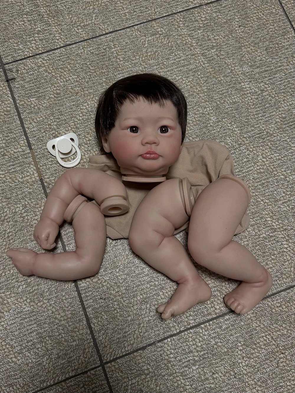 19inch Already Painted Reborn Doll Kit Lali Hand Rooted Hair Handmade Doll Parts with Body and Eyes Kit Bebé Reborn
