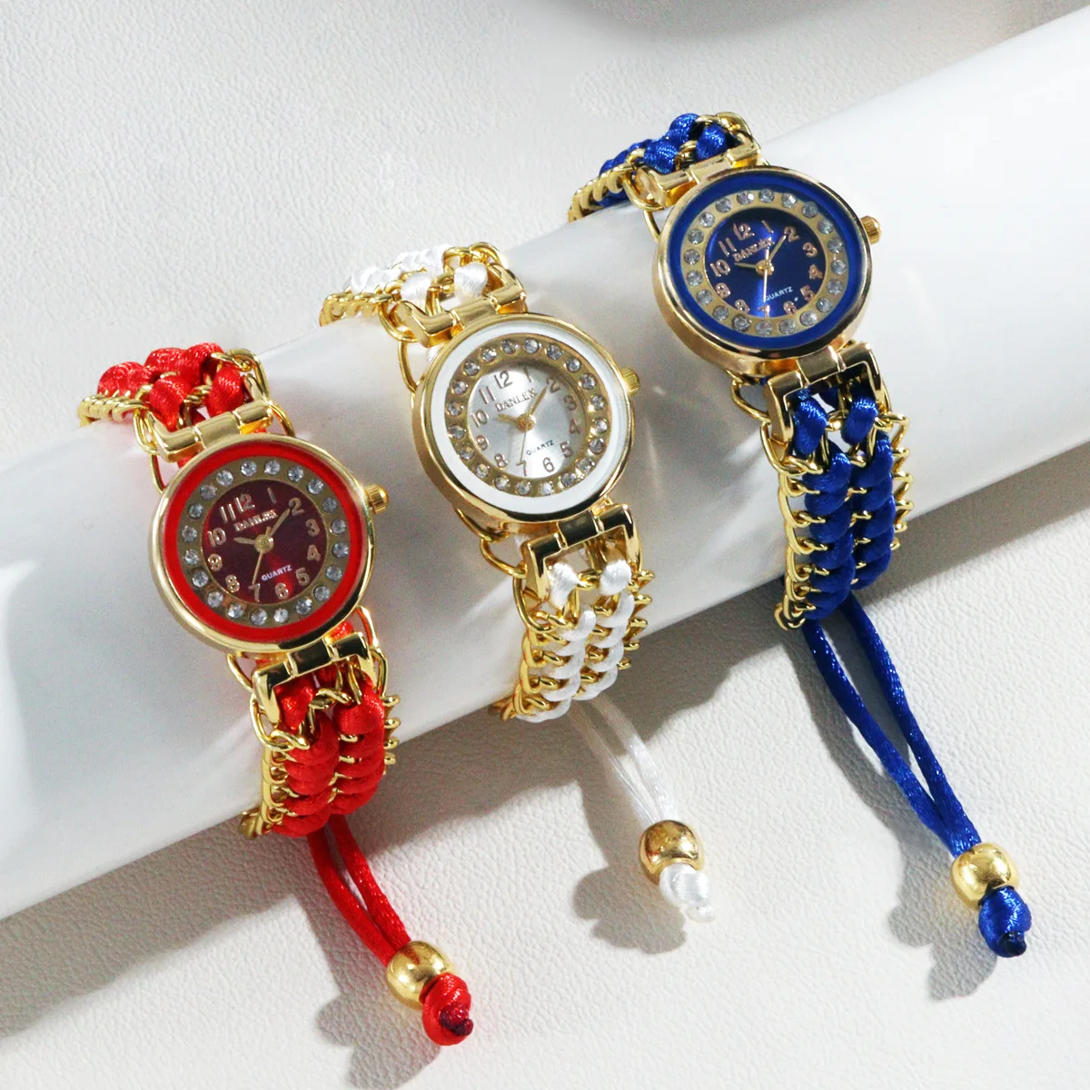 10 шт./лот, модные женские часы, вязаная веревка, цепочка с обмоткой, аналоговые кварцевые наручные часы, простые женские повседневные часы, подарок