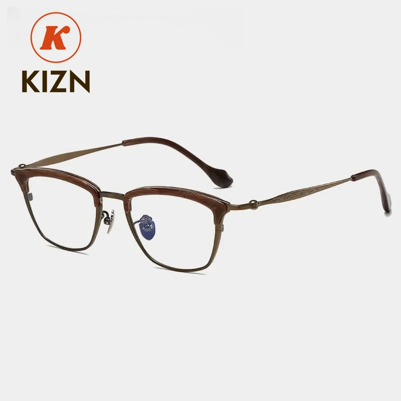 

KIZN Acetate Titanium Women Men Eyeglasses Optical Gafas High Myopia Degree Precription Lenses Myopia Recipe Glasses Frames