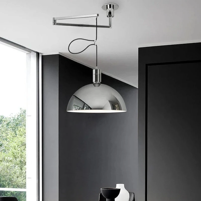 โมเดิร์น LED Design Electroplated จี้ปรับ Telescopic Creative โลหะแขวนโคมไฟร้านอาหารโคมไฟตกแต่ง