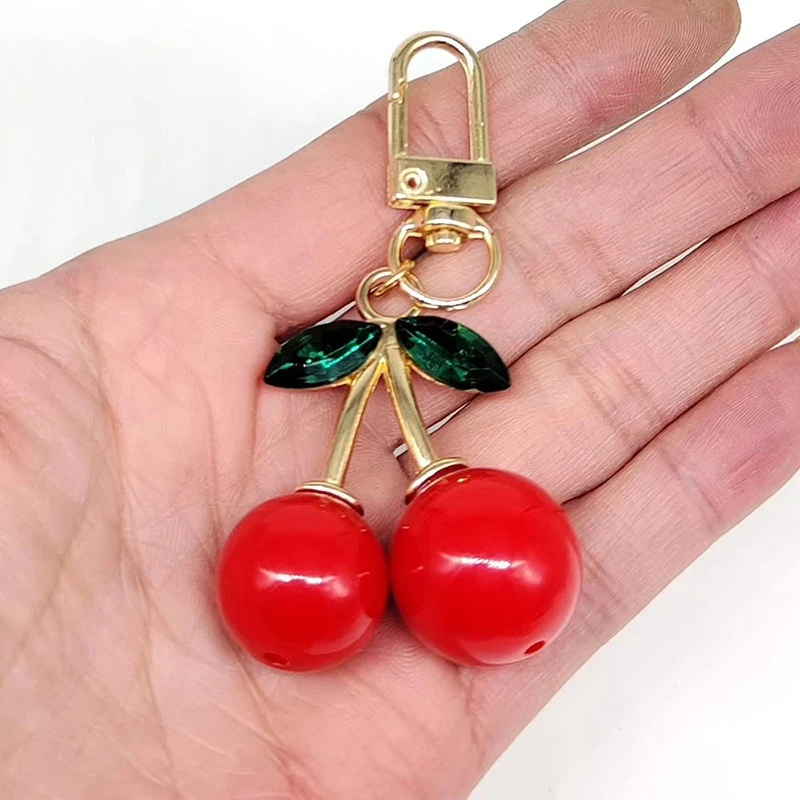 Women's Bag Car Keychain Pendant Trendy Alloy Cherry Charm Accessory Cherry Adornment Individualized Bag Decoration For Women