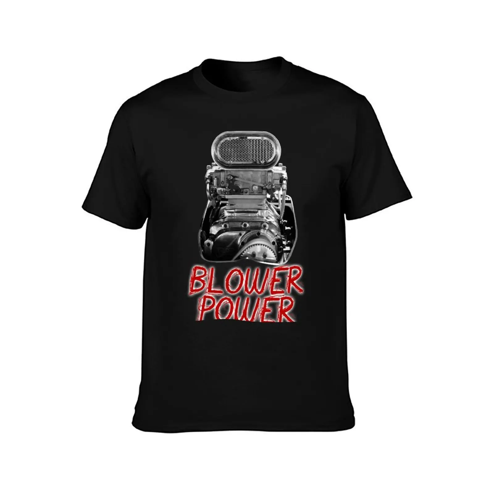Blower Power - Supercharger T-Shirt, Summer Casual Cotton Tee, Oversized Streetwear Tops, Vintage Graphic Print, 100% Cotton