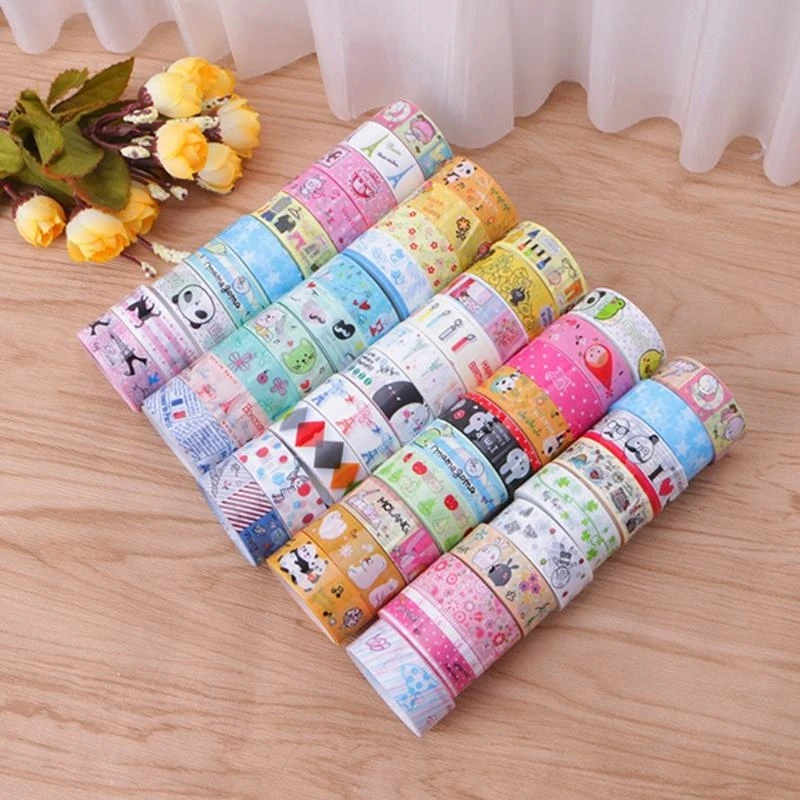 10本のかわいい4Mテープミックスデザイン漫画粘着テープセットスクラップブッキング/クラフト用