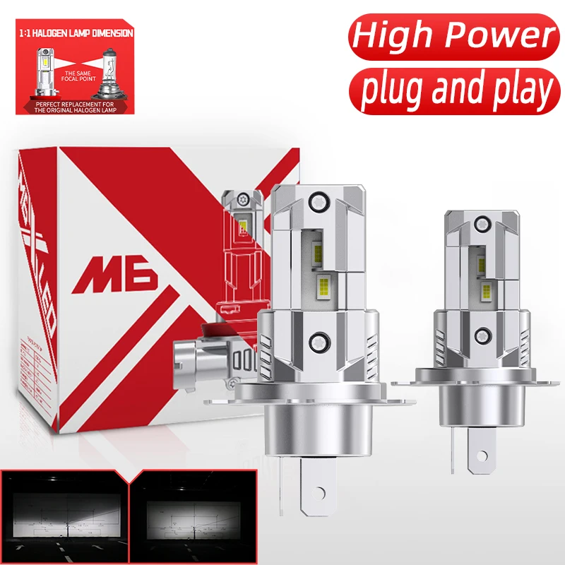 

Новые 2 шт. M6X H4 H11 светодиодные лампы для фар автомобиля без вентилятора 9005 HB3 9006 HB4 H8 светодиодный чип CSP автомобильные противотуманные фары 40 Вт 6500 К